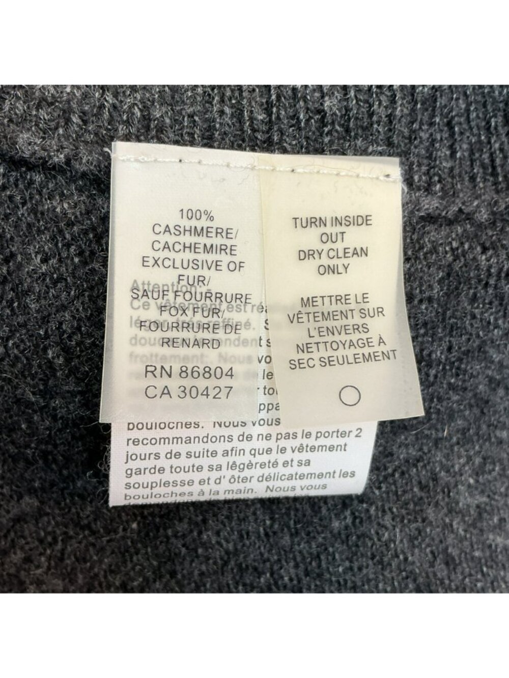 Magaschoni 100% Cashmere Cape With Fox Fur Trim Womens 2 Gray - Picture 12 of 13